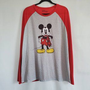 Disney Mickey Mouse Long Sleeve Baseball Soft Tee